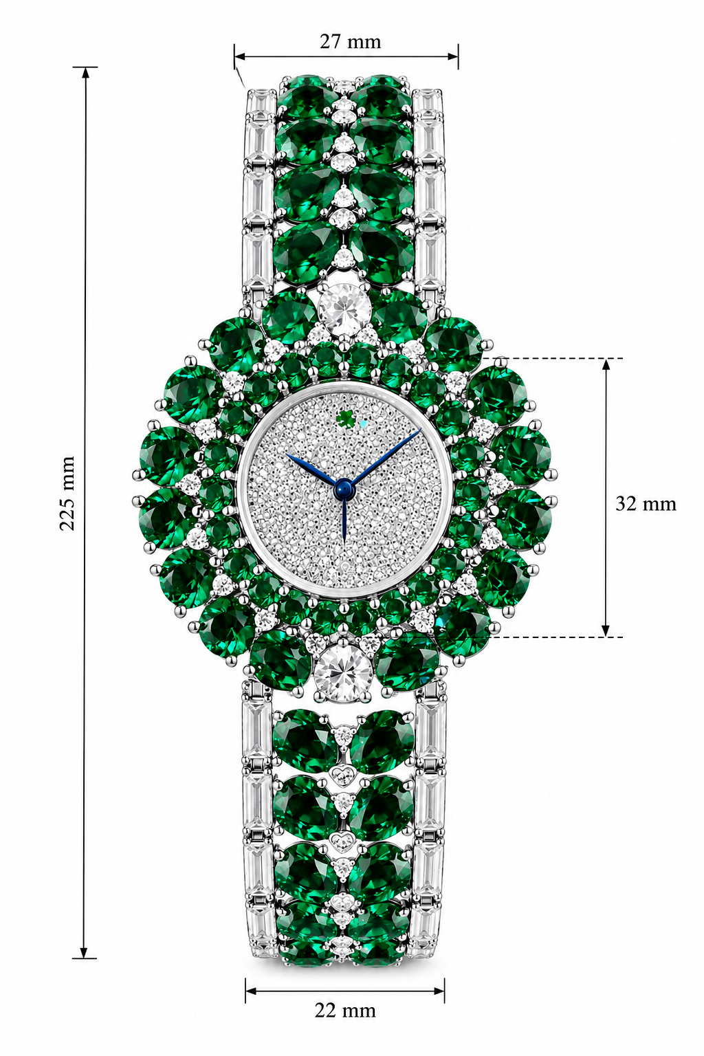 Luxury Emerald Diamond Women's Watch