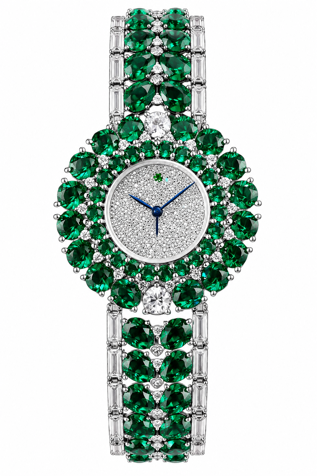 Luxury Emerald Diamond Women's Watch view 2